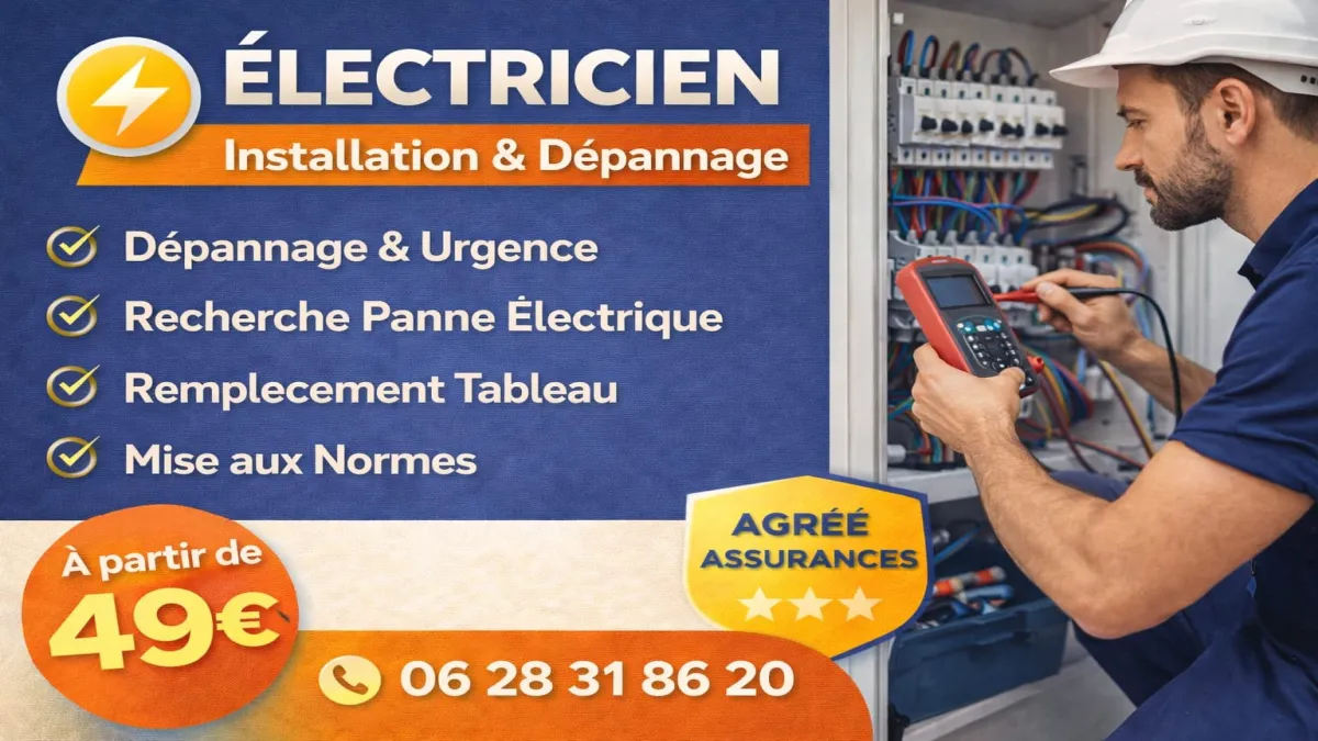 Électricien professionnel intervenant à Velaux pour installation et dépannage électrique